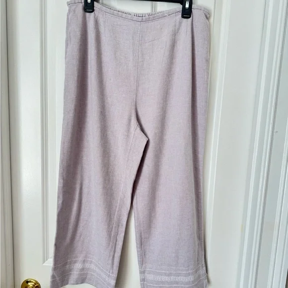 Norton McNaughton linen blend Light Purple wide leg  Pants XL - Picture 4 of 9
